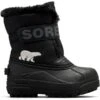 SOREL CHILDRENS SNOW COMMANDER BLACK/CHARCOAL 23