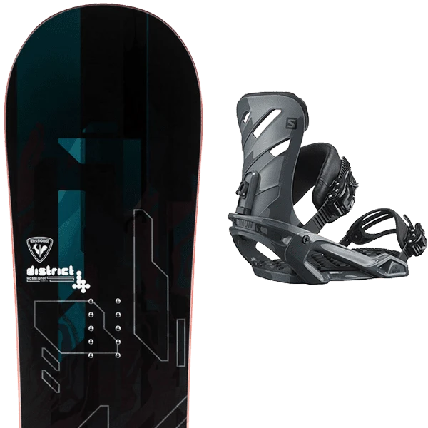 ROSSIGNOL DISTRICT WIDE BLACK + SALOMON RHYTHM STORMY WEATHER 1 ROSSIGNOL DISTRICT WIDE BLACK + SALOMON RHYTHM STORMY WEATHER