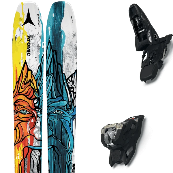 ATOMIC BENT CHETLER 120 BLUE/YELLOW + MARKER SQUIRE 11 BLACK 1 ATOMIC BENT CHETLER 120 BLUE/YELLOW + MARKER SQUIRE 11 BLACK